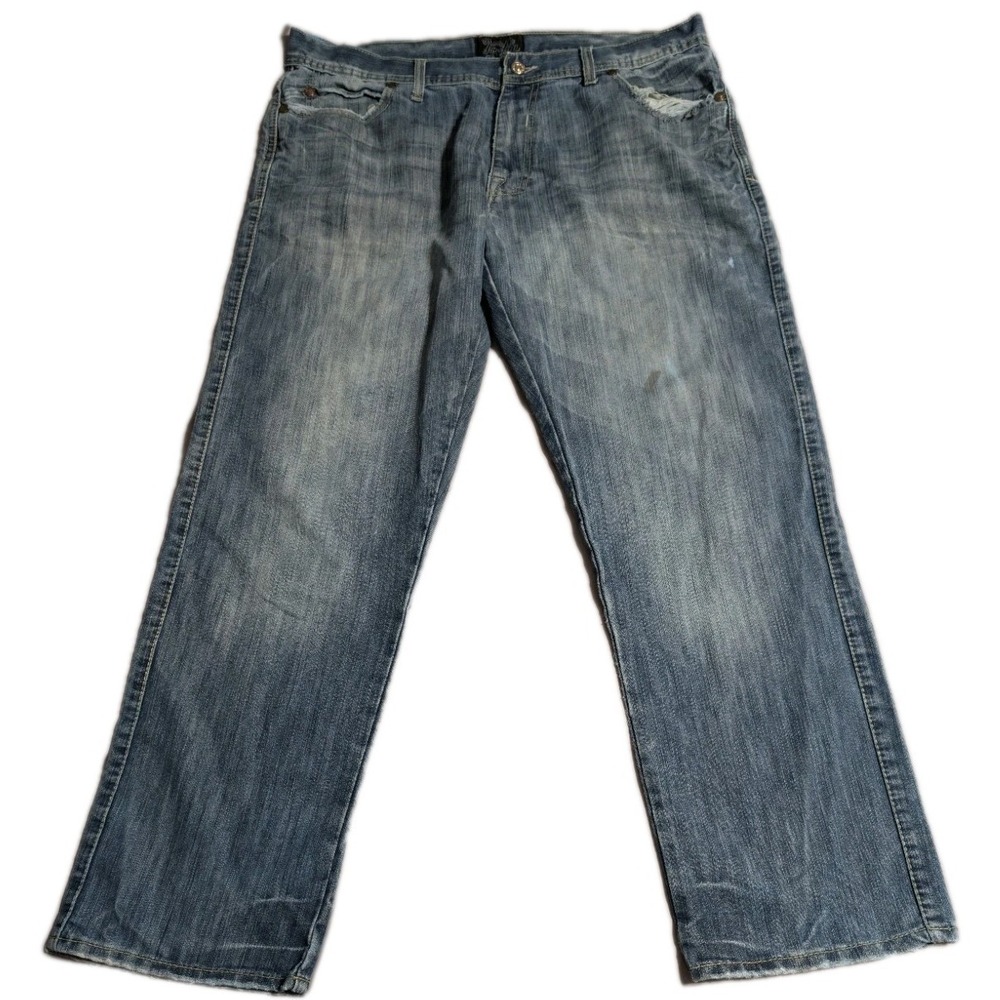 Jordan Craig‎ Jeans Mens 38x32 Distressed Light Wash Straight Denim Pants